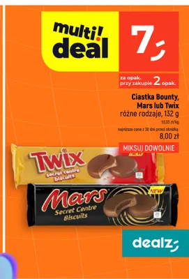 Ciastka Bounty Secret Centre Biscuits promocja w Dealz