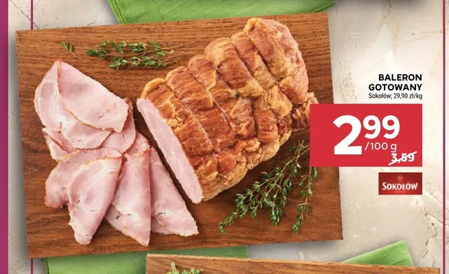 Baleron gotowany Sokołów promocja w Stokrotka