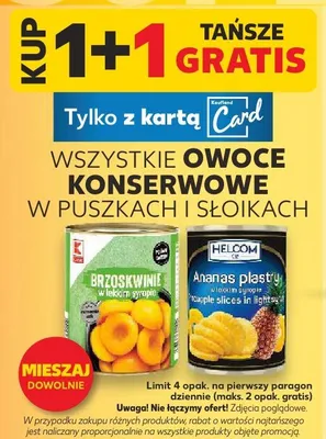 Owoce konserwowe w puszkach i słoikach promocja w Kaufland