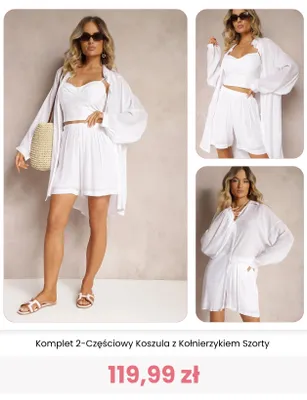 Komplet 2-częściowy koszula z kołnierzykiem szorty Renee promocja w Renee