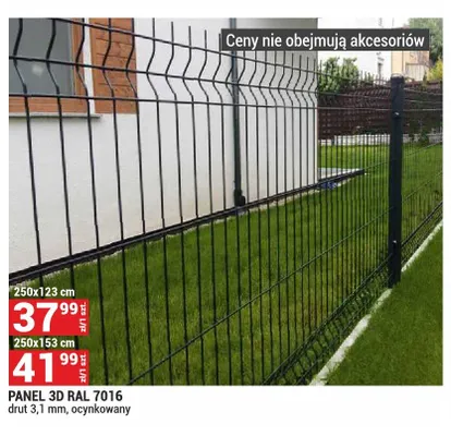Panel 3D RAL 7016 250x123 cm promocja w Merkury Market