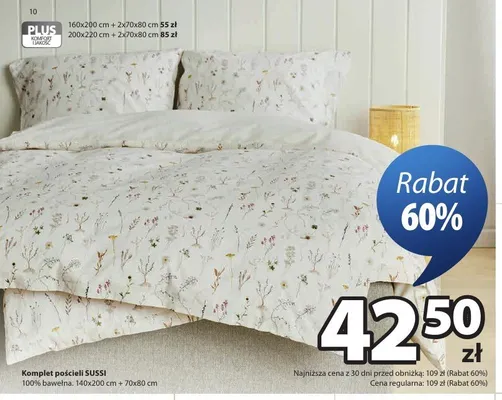 Komplet pościeli SUSSI 100% bawełna 140x200cm+70x80cm promocja w Jysk