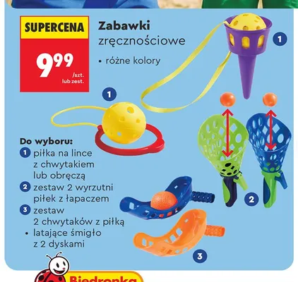 Zabawka zręcznościowa piłka na lince z chwytakiem Elefun promocja w Biedronka