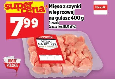 Mięso z szynki wieprzowej na gulasz Olewnik promocja w TOPAZ
