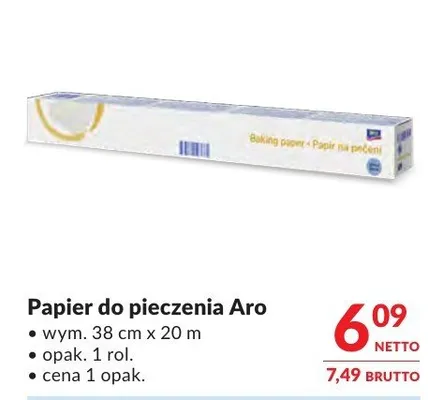 Papier do pieczenia Aro promocja w Makro