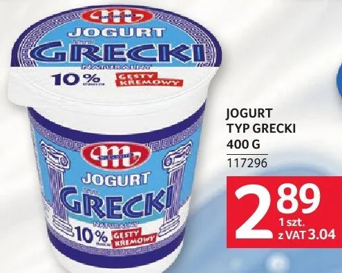 Jogurt typ grecki Mlekovita promocja w Selgros