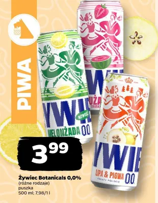 Piwo bezalkoholowe Żywiec Botanicals 0,0% Melonżada promocja w Netto