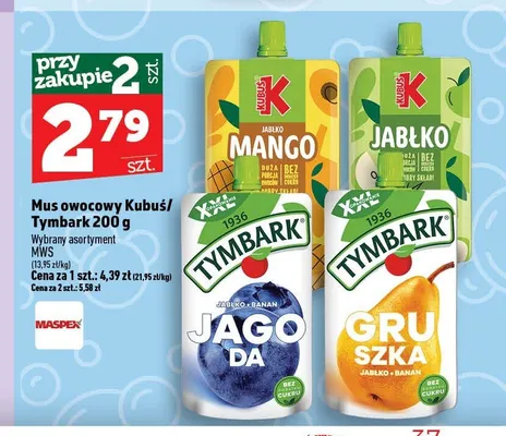Mus owocowy Kubuś Jabłko promocja w TOPAZ