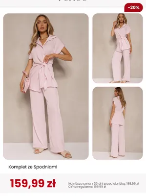 Komplet ze spodniami Renee promocja w Renee