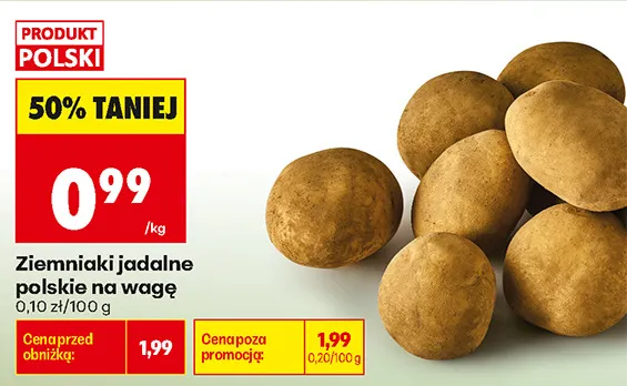 Ziemniaki jadalne polskie na wagę promocja w Biedronka