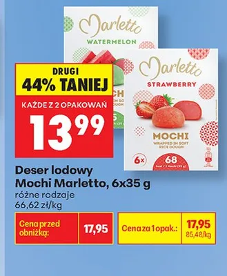 Deser lodowy Mochi Marletto Strawberry promocja w Biedronka