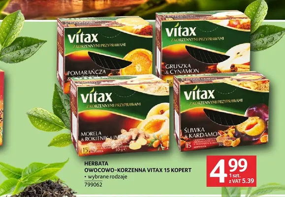 Herbata owocowo-korzenna Vitax śliwka & kardamon promocja w Selgros