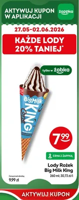 Lody Rożek Big Milk King promocja w Żabka