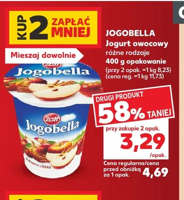 Jogurt owocowy Jogobella promocja w Kaufland