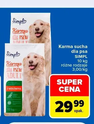 Karma sucha dla psa SIMPL promocja w Carrefour