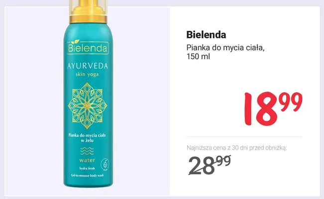 Pianka do mycia ciała Bielenda Ayurveda Skin Yoga promocja w Rossmann