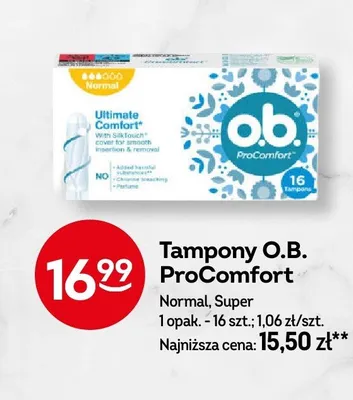 Tampony o.b. ProComfort Normal promocja w Żabka
