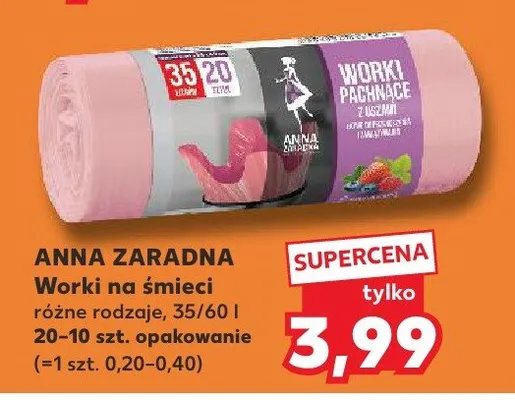 Worki na śmieci Anna Zaradna pachnące 35l promocja w Kaufland