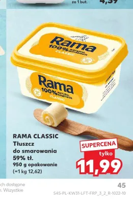 Tłuszcz do smarowania 59% tłuszczu Rama Classic promocja w Kaufland