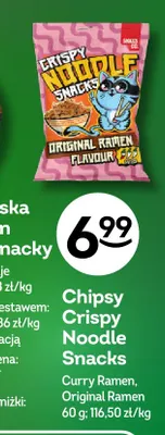 Chipsy Crispy Noodle Snacks Curry Ramen promocja w Żabka