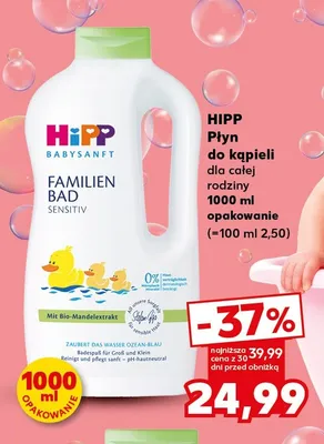 Płyn do kąpieli dla całej rodziny HIPP Babysanft Sensitive promocja w Kaufland