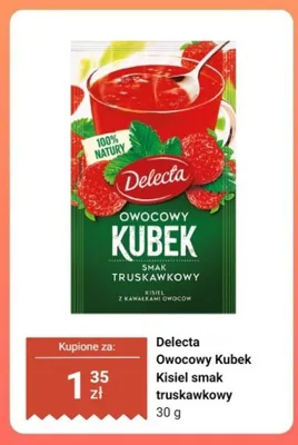 Kisiel Delecta Owocowy Kubek smak truskawkowy promocja w Dino