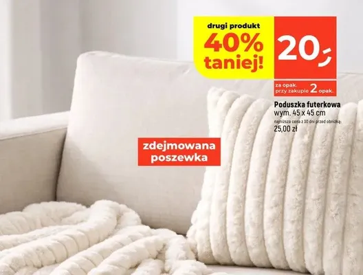 Poduszka futerkowa wym. 45 x 45 cm promocja w Dealz