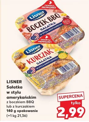 Sałatka w stylu amerykańskim z boczkiem BBQ lub z kurczakiem promocja w Kaufland