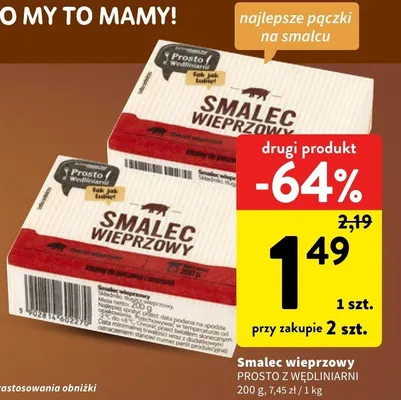 Smalec wieprzowy PROSTO Z WĘDLINIARNI promocja w Intermarche