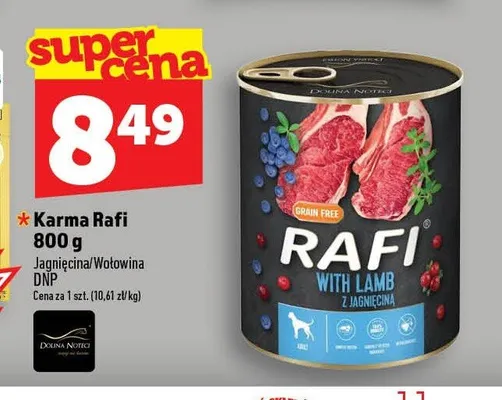 Karma dla psów Rafi z wołowiną 800 g promocja w TOPAZ