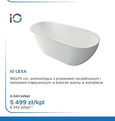 Wanna wolnostojąca IO Lexa promocja w Blu Salony Łazienek
