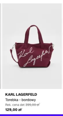 Torebka Karl Lagerfeld bordowy promocja w Lounge by Zalando