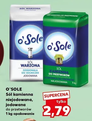 Sól kamienna niejodowana, jodowana do przetworów promocja w Kaufland