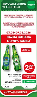 Piwo bezalkoholowe Heineken 0.0% promocja w Żabka