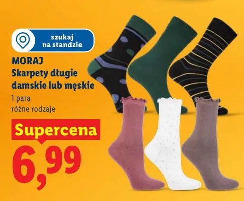 Skarpety długie damskie lub męskie promocja w Lidl