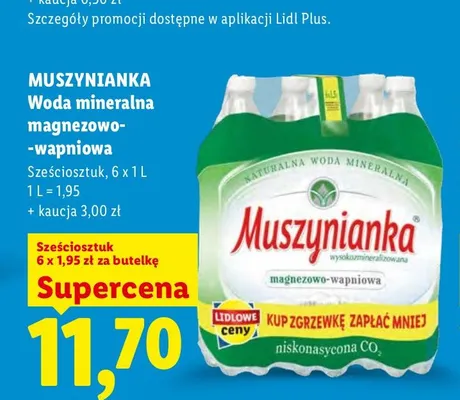 Woda mineralna magnezowo-wapniowa Muszynianka 6-pak 1 l promocja w Lidl