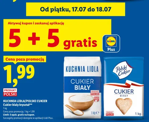 Cukier biały kryształ Kuchnia Lidla promocja w Lidl