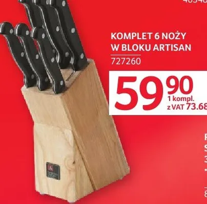 Komplet 6 noży w bloku Artisan promocja w Selgros