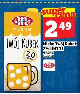 Mleko Twój Kubek 2% UHT Mlekovita promocja w TOPAZ