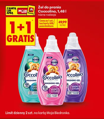 Żel do prania Coccolino Wonder Wash Speed Clean promocja w Biedronka