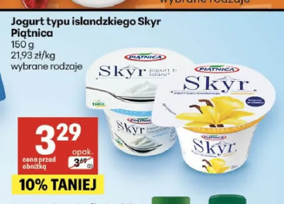 Jogurt typu islandzkiego Skyr waniliowy Piątnica promocja w Delikatesy Centrum