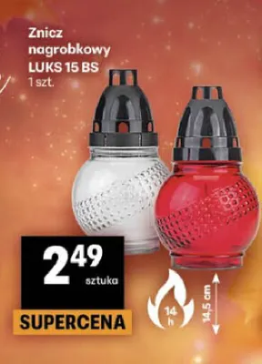 Znicz nagrobkowy Luks 15 Bs promocja w Delikatesy Centrum