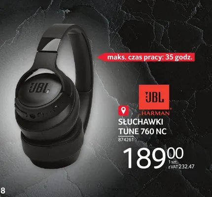 Słuchawki JBL Tune 760 NC promocja w Selgros