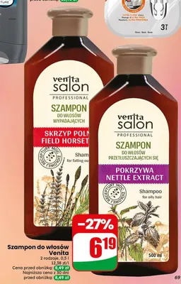 Szampon do włosów wypadających Skrzyp Polny Venita Salon Professional promocja w Dino