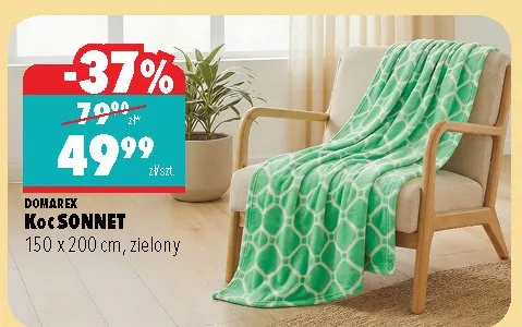 Koc SONNET 150 x 200 cm, zielony promocja w Biedronka Home