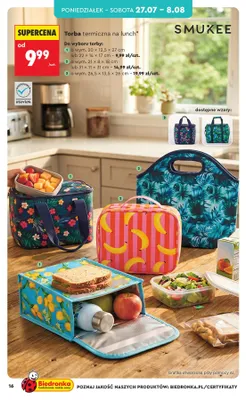 Torba termiczna na lunch Smukee 20x12,5x27 cm promocja w Biedronka