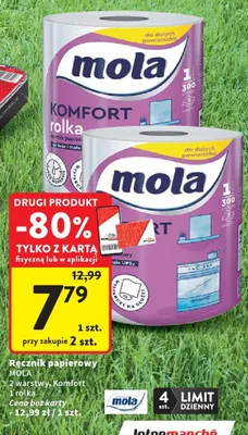 Ręcznik papierowy Mola Komfort 2 warstwy promocja w Intermarche