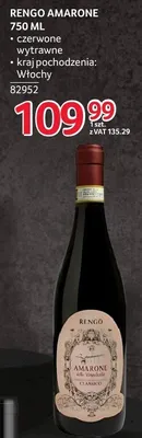 Wino Rengo Amarone 750 ml promocja w Selgros