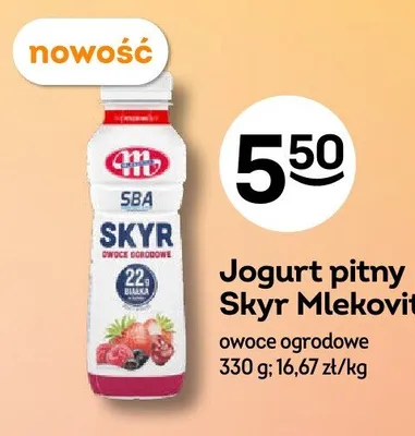 Jogurt pitny Skyr Mlekovita owoce ogrodowe promocja w Żabka