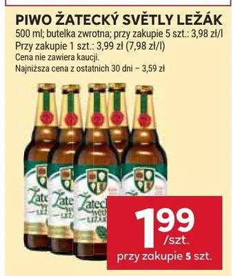 Piwo żatecký světlý ležák promocja w Stokrotka